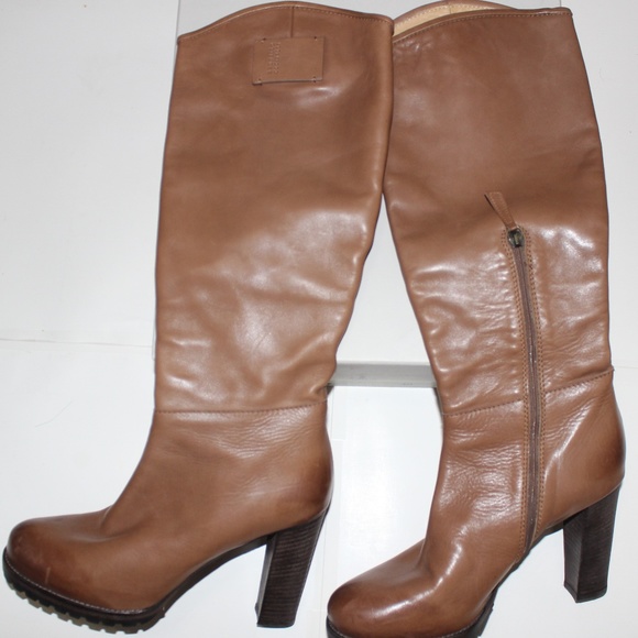 BRUNELLO CUCINELLI LEATHER TALL BOOT US 10